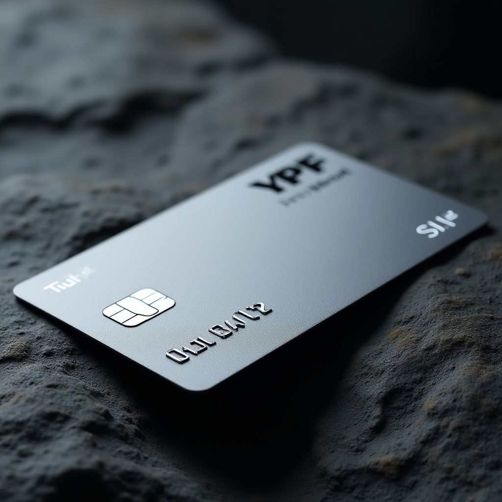 Tarjeta de beneficios YPF ServiClub sobre una superficie texturizada